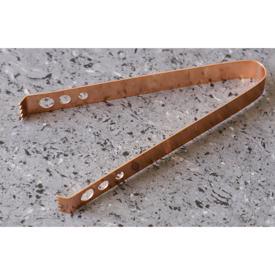 Brown finish steel ice tong set of 4, front view — Indian Art Villa