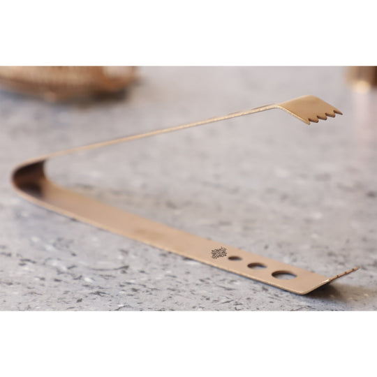 Rose gold finish steel ice tong set of 4, close-up detail — Indian Art Villa