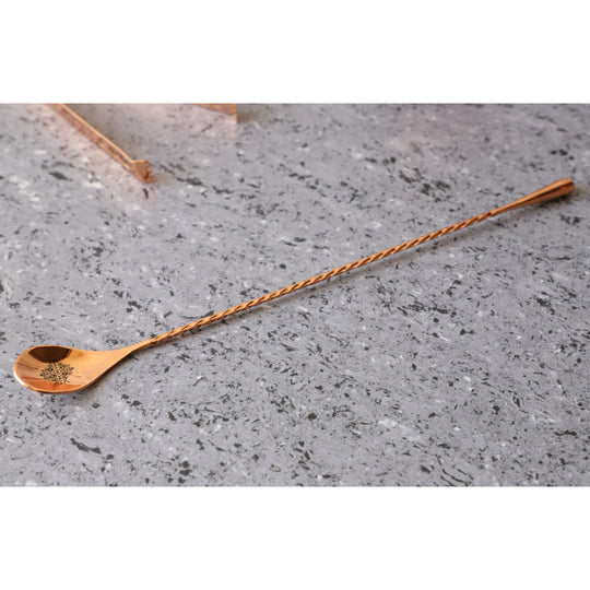 Handmade Pure Stainless Steel Copper Finish Bar Spoon, Length-28.45 cm - Set Of 2