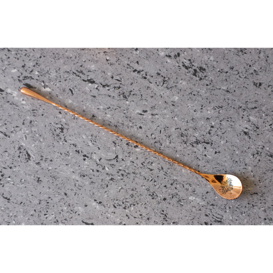 Handmade Pure Stainless Steel Copper Finish Bar Spoon, Length-28.45 cm - Set Of 2