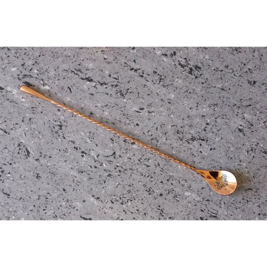 Handmade Pure Stainless Steel Copper Finish Bar Spoon, Length-28.45 cm - Set Of 2