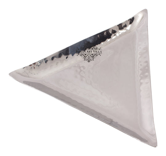 Steel Hammered Triangular Platter 21.5 cm Width
