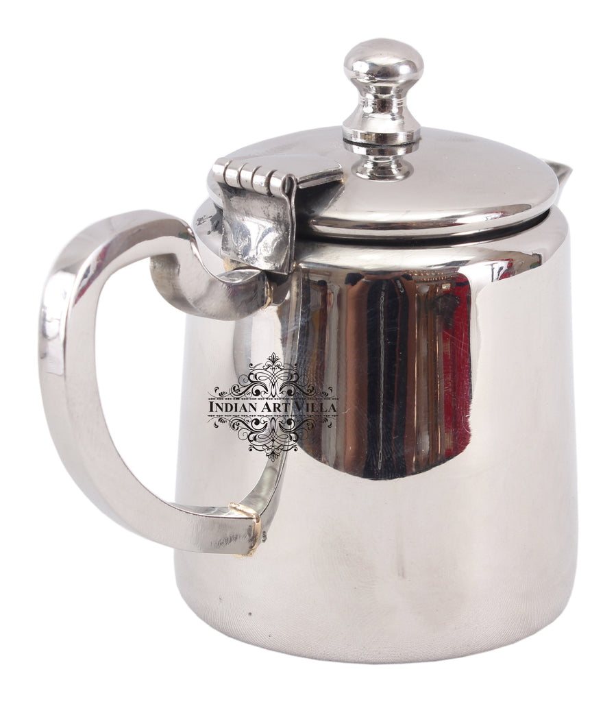 Indian Art Villa Steel Milk Pot Tea Pot & Sugar Pot With Shine Finish Design,Serverware, For Home, Hotels & Restarauant,