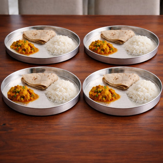 Pure Stainless Steel Hammered Design Plate / Thali | 30.48 cm