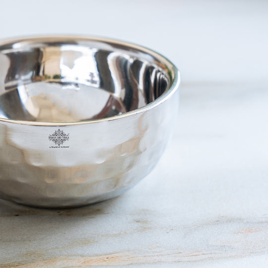 Steel Hammered Double wall Bowl, 130 ML