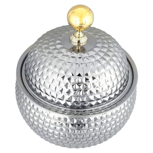 Stainless Steel Casserole Pot With Hammered Design Out Side, Tableware & Serveware For Home, Hotel & Restaurants