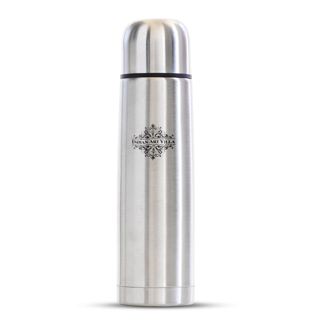 Indian Art Villa Pure Stainless Steel Insulated Vaccum Bottle With Flip Lid