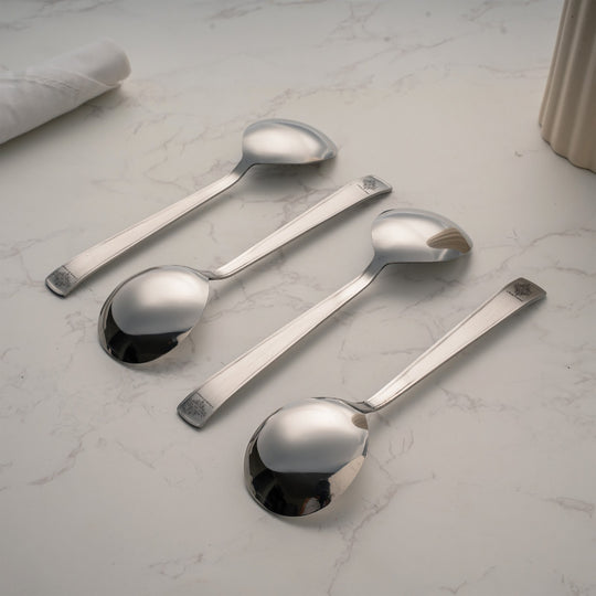 Pure Stainless Steel Handmade Matt Finish Design Soup Spoon