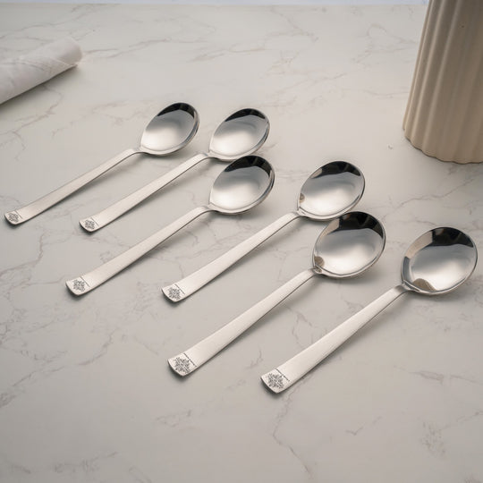 Pure Stainless Steel Handmade Matt Finish Design Soup Spoon