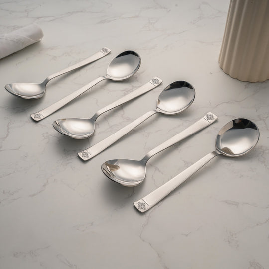 Pure Stainless Steel Handmade Matt Finish Design Soup Spoon