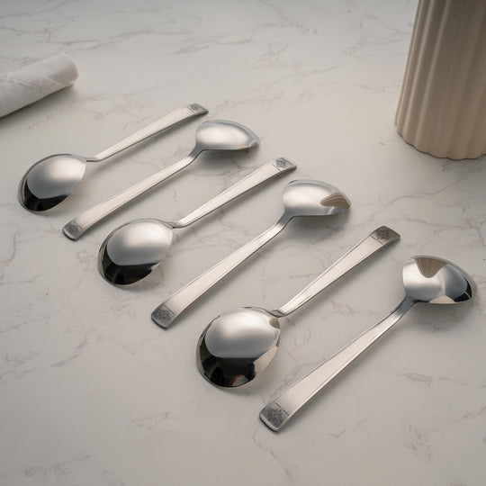 Pure Stainless Steel Handmade Matt Finish Design Soup Spoon