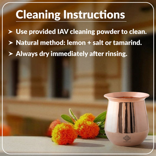 Plain Copper Lota Kalash Pot, Pooja Temple Home Office