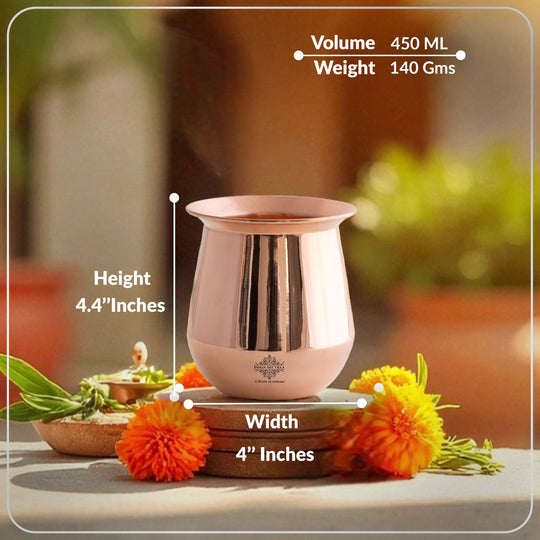 Plain Copper Lota Kalash Pot, Pooja Temple Home Office
