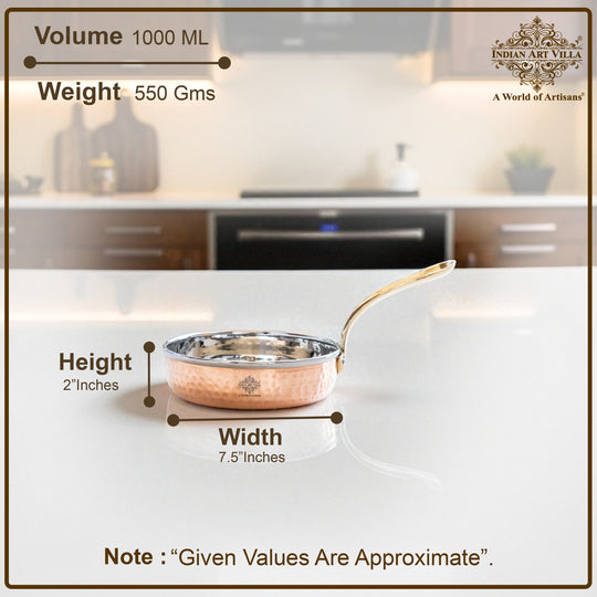 Handcrafted hammered steel copper pan platter for elegant serving