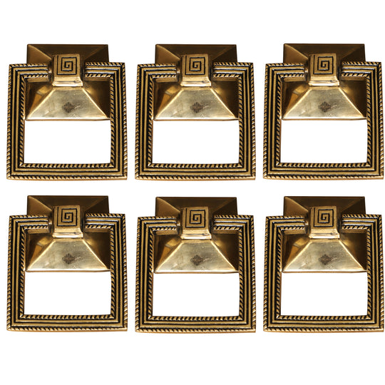Pure brass square door knob antique finish full view — Indian Art Villa