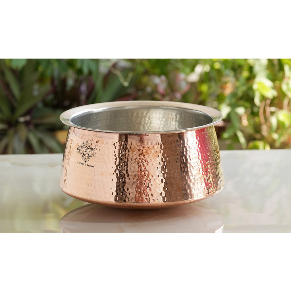 Indian Art Villa Copper Bhagona, Insdie Tin Lining Design, Style For Your Kitchen Mastery