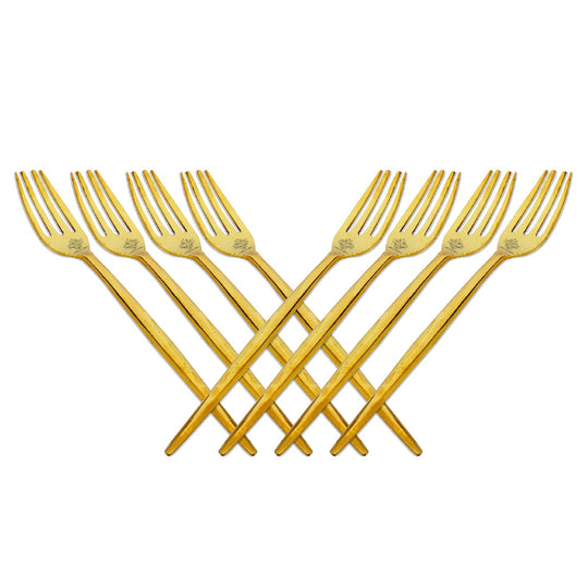 Pure Brass Fork, Shine Finish Design, Kitchenware, Decorative