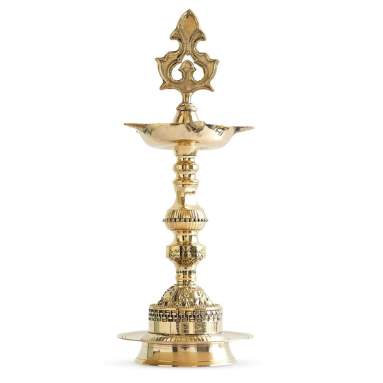 Brass Kerala Murga standing pillar Diya lifestyle — Indian Art Villa