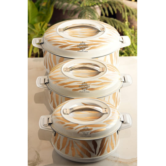 Steel Tiger Print Casserole Set – 3 Piece