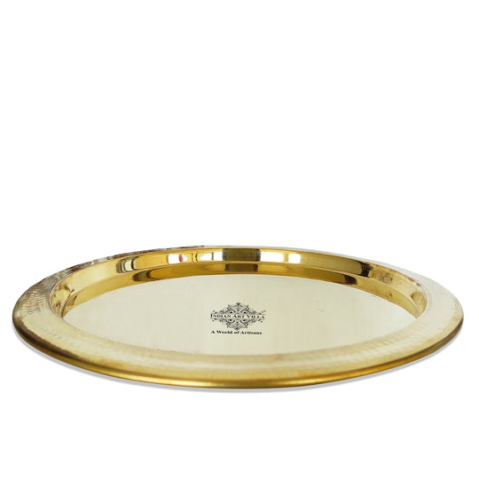 Pure brass serving Thali plate close-up — Indian Art Villa