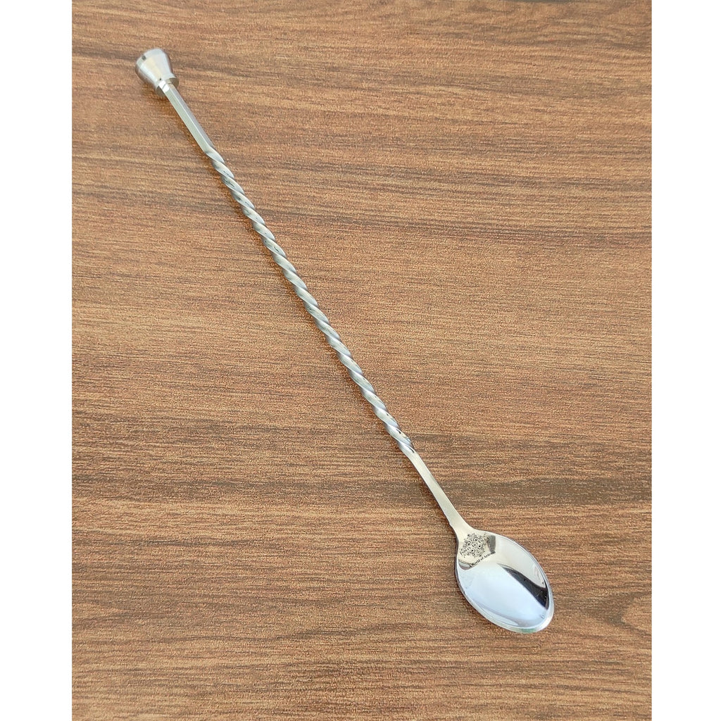 Indian Art Villa Premium Stainless Steel Bar Spoon, Teardrop Design and Shine Finish, Ideal for Mixing Drinks and Cocktails, 11.2 inch -