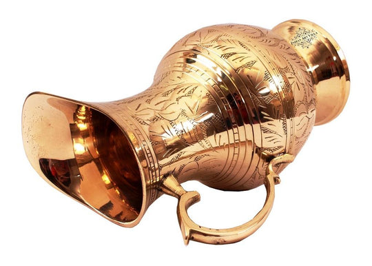 Mughlai Brass Jug with Glass