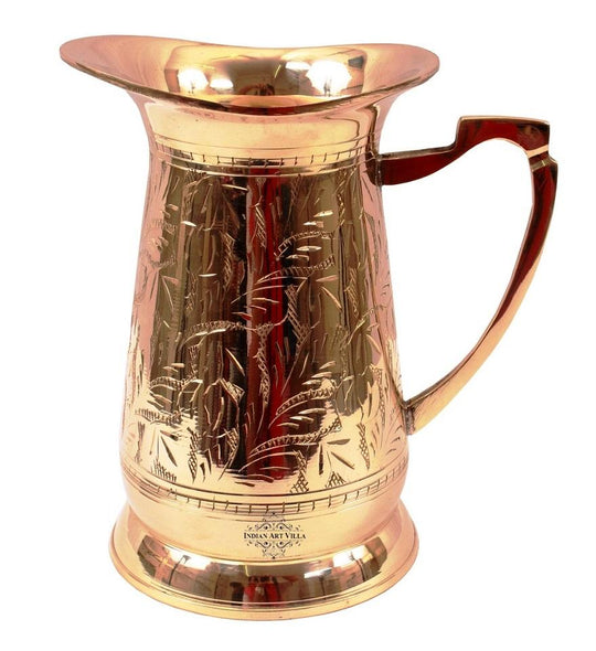 Designer Brass Jug with Glass