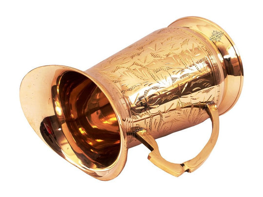 Designer Brass Jug with Glass