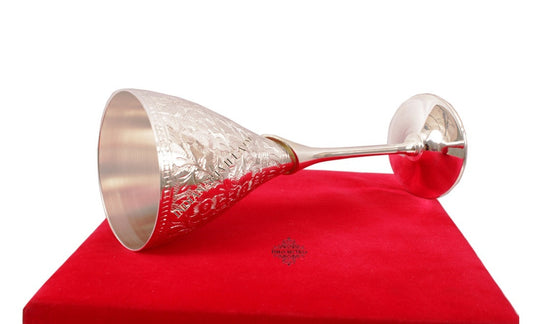 Handcrafted Pure Silver Plated Designer Champagne Glass with Stand, Barware, Serveware