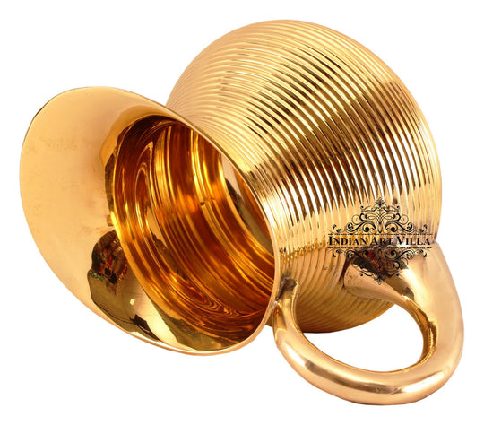 This premium Pital jug is styled with flowing curves and horizontal ridges perfect for sacred spaces and festive tables