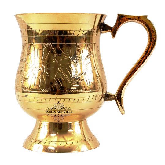Pital glass with Mughlai inspired engravings handcrafted for a royal touch to your drinkware collection.