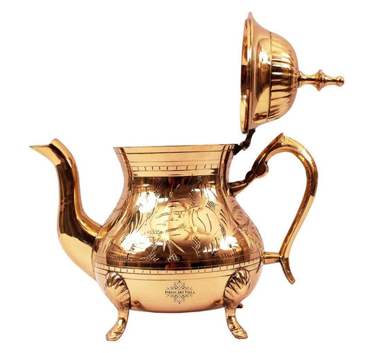 A teapot is a vessel with a Lid, spout and a handle in which tea is brewed and from which it is served.