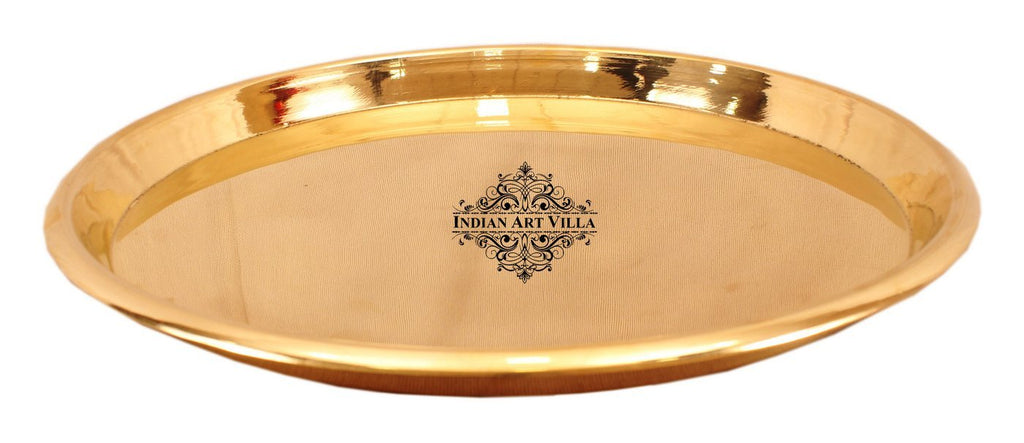 Brass Handmade Designer Thali, Plate with perfect Space & Raised Borders, Dinnerware, Tableware