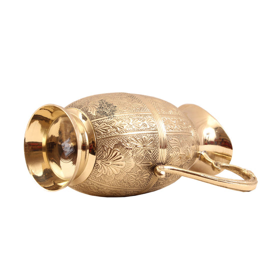 Drinking water from handmade brass jug with shahi design may help boost immunity and improve overall digestion naturally