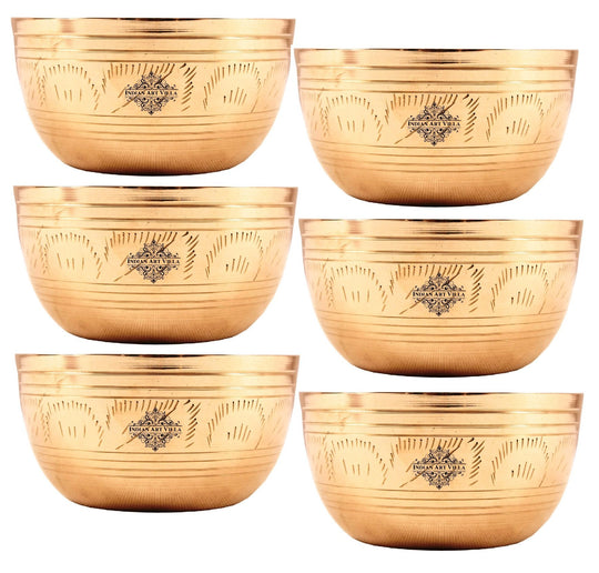 Brass Engraved Bowls, Serveware, Tableware, Dinnerware