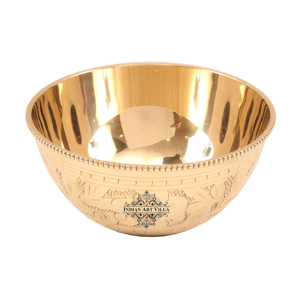 Indian Art Villa Brass Curved Designer Bowl -250 ML