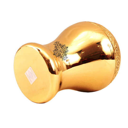 Intricately designed brass glass with Mughlai curves perfect for adding a royal touch to your Indian Art Villa collection
