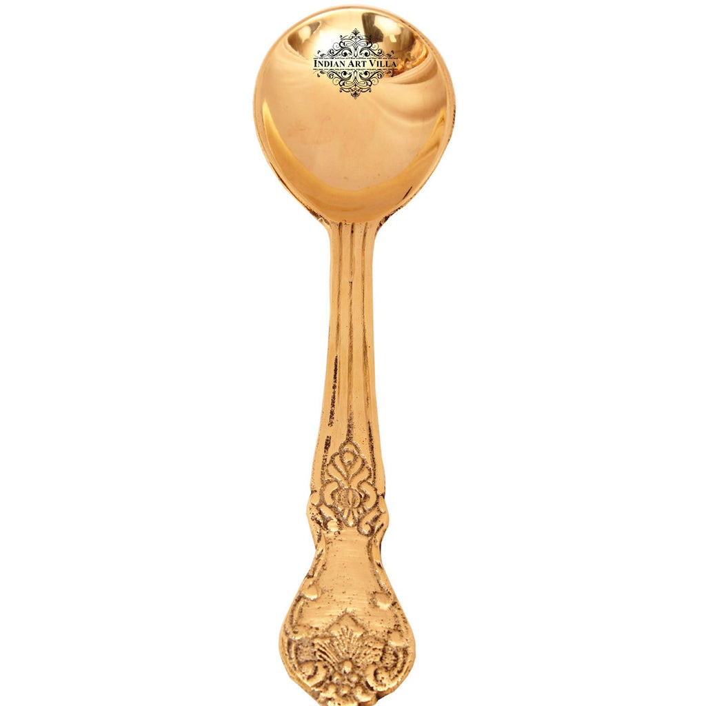 Indian Art Villa Brass Designer Serving Spoon| Serving Dishes Tableware| Gift Item