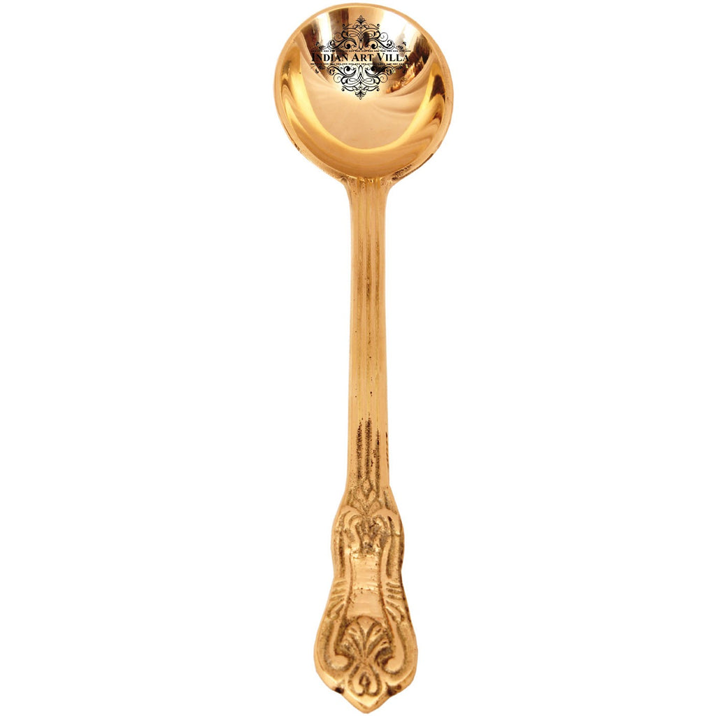 Indian Art Villa Brass Designer Ladle Spoon | Serving Dishes Tableware | Serving Spoon