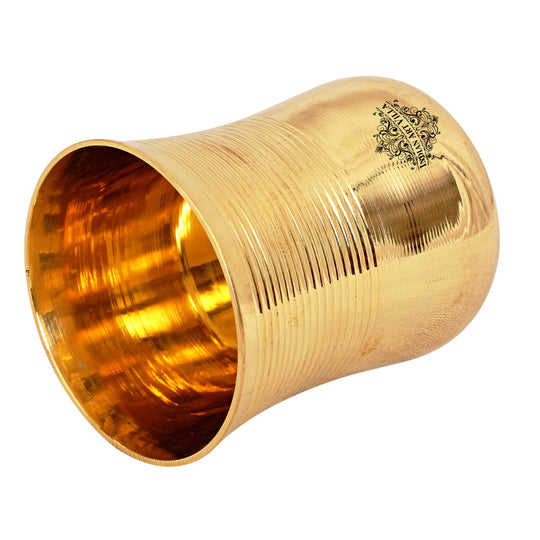 Half-lined Pital glass ideal for enhancing pooja setups and offering water during rituals with elegance and grace