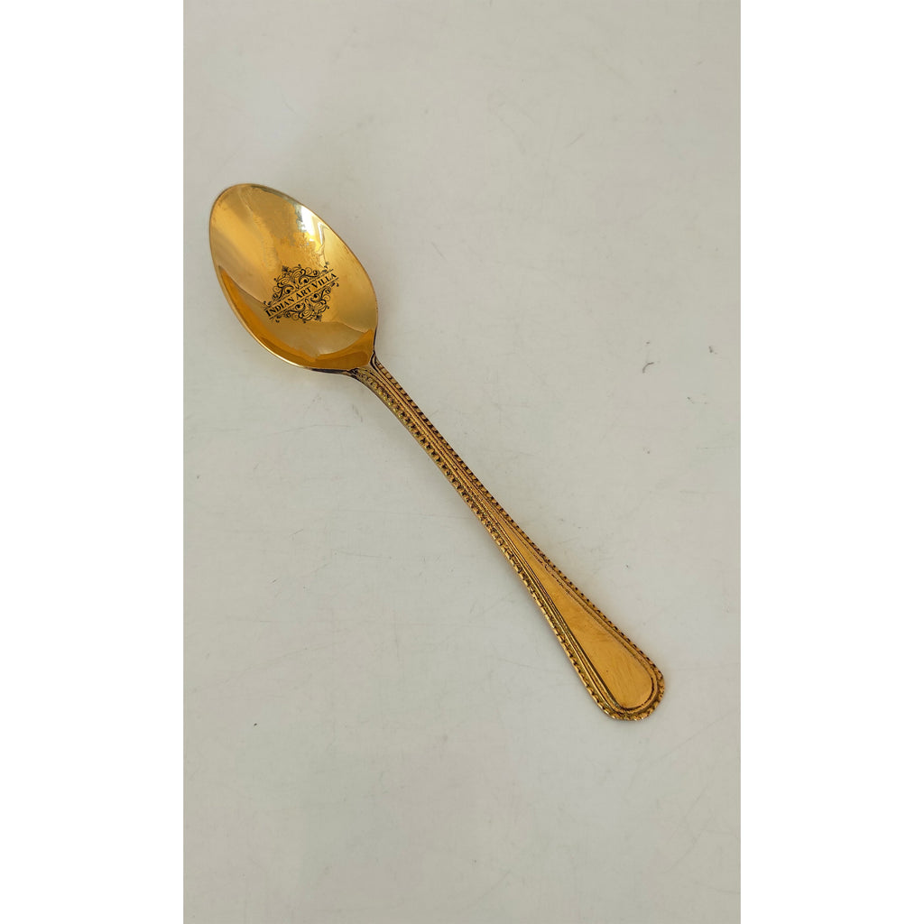 IndianArtVilla Brass Bedding Spoon, Serveware, Tableware, Dinnerware, Lenght 6.2 Inch, Gold