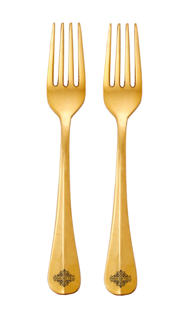 Indian Art Villa Brass Handmade Designer Fork, Flatware, Tableware, 7inches