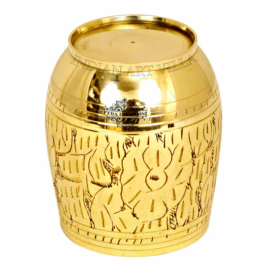 Pital glass with engraving leaf design handcrafted to perfection, ideal for adding elegance to your home decor.