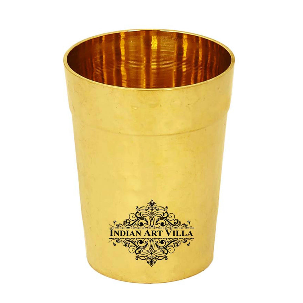 Brass Glass Tumbler Cup, Hammered Design, Drinkware, 160 ML, Gold