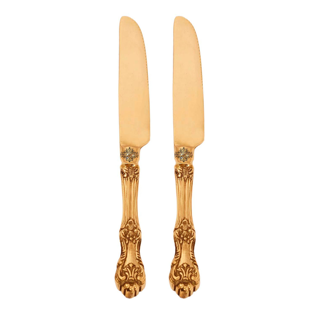 Indian Art Villa Brass Designer Butter Knife | Used to serve out pats of butter from a central butter dish to individual diners' plates