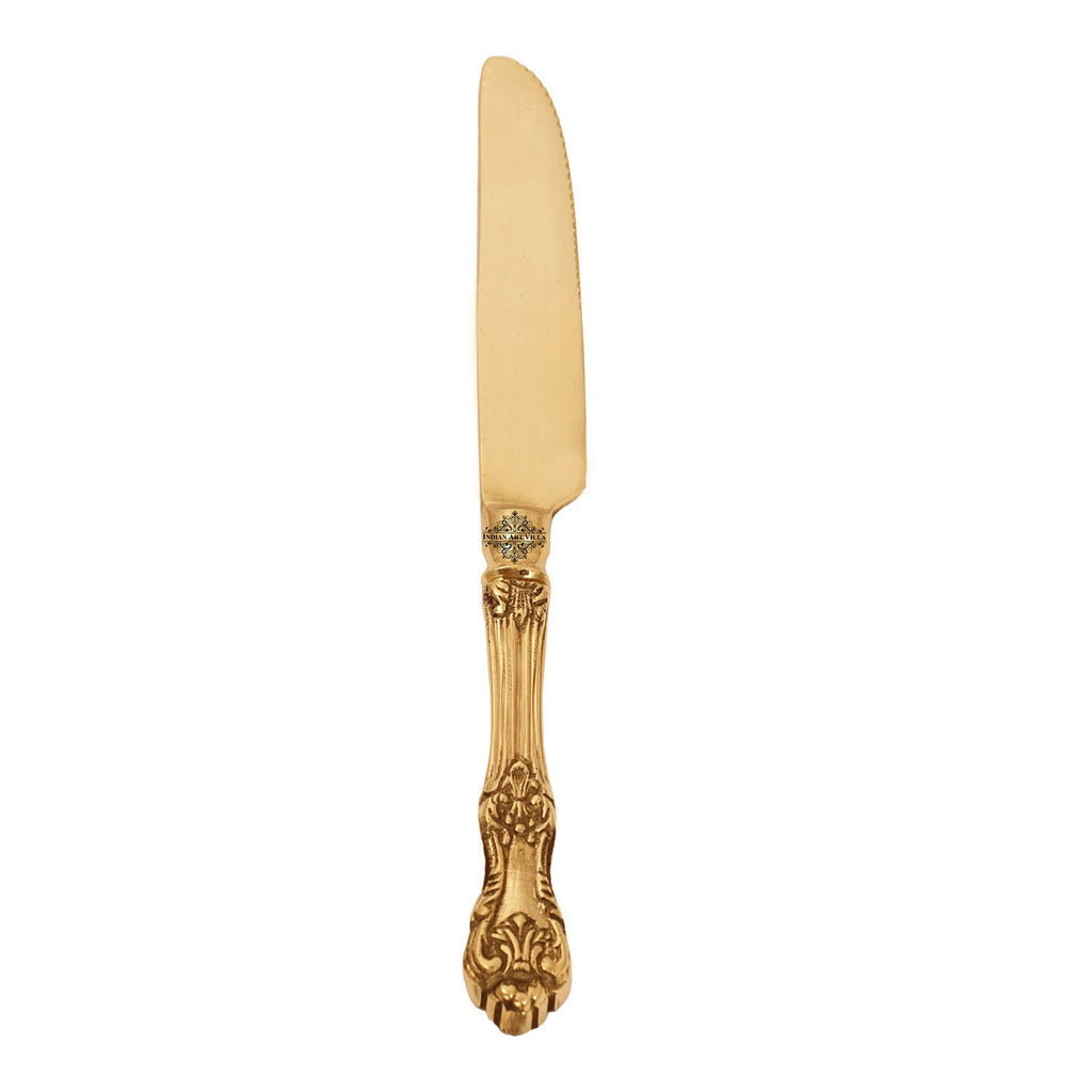 Indian Art Villa Brass Designer Butter Knife | Used to serve out pats of butter from a central butter dish to individual diners' plates