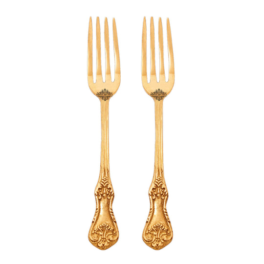 Brass Designer Fork, Tableware Home Hotel , Length:- 17.27 cm