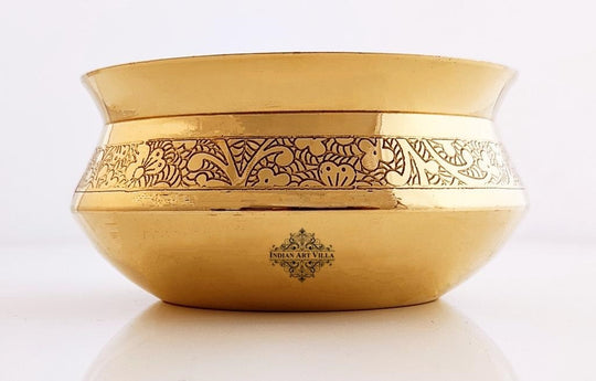Stunning pital handi with fine embossed detailing crafted for traditional kitchen serving and elegant home decor needs