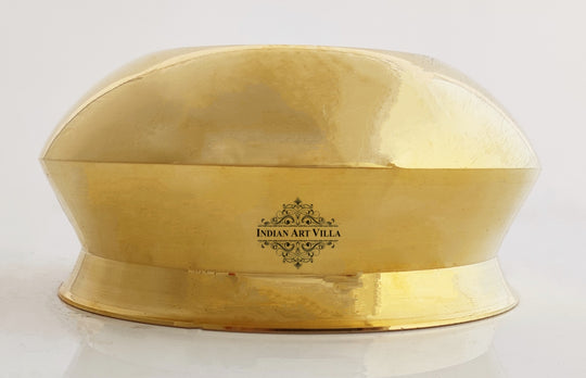 Plain pital handi with flared rim circular bottom deep bowl design and golden high polish finish throughout the vessel