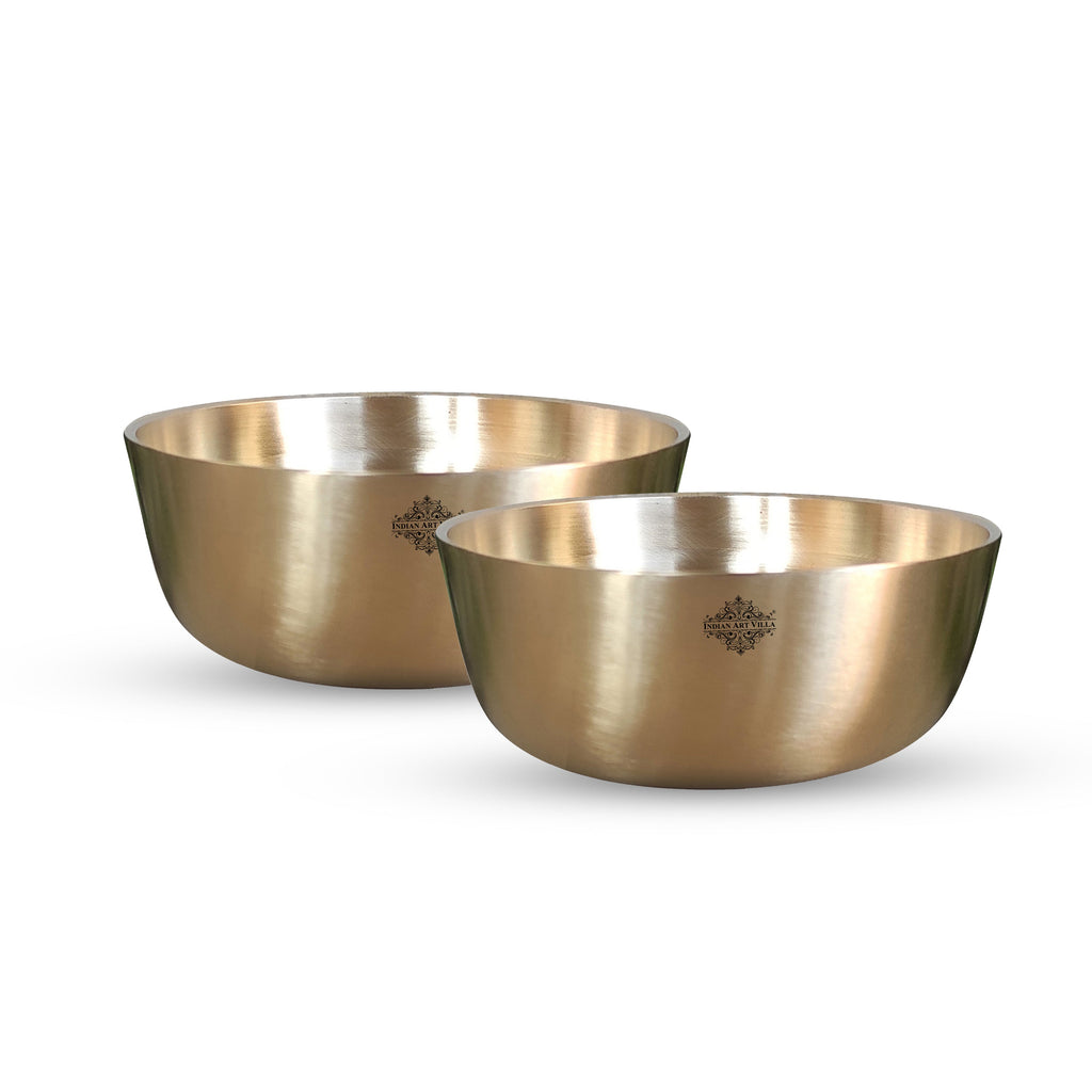 Indian Art Villa Brass Bowl With Matt Finish Design, Decorative Dinnerware, Tableware and Serveware for Home Hotel Restaurant, Diameter-3.5 Inches